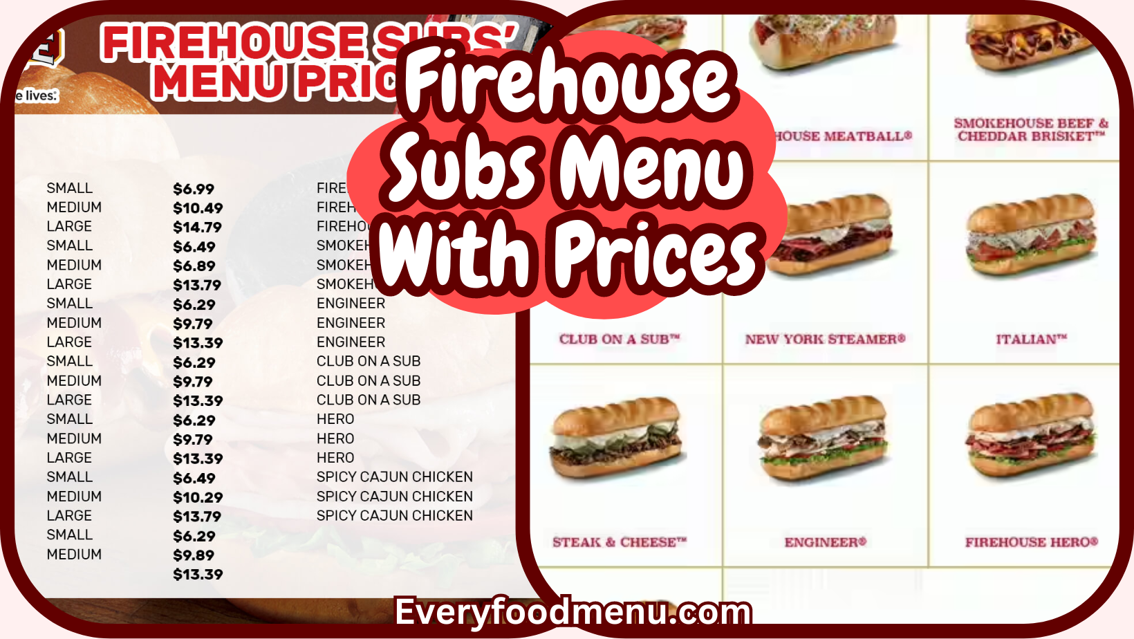 Firehouse Subs Menu With Prices