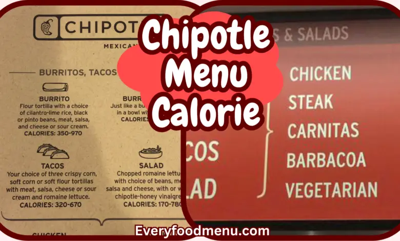 Chipotle Menu Calorie