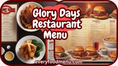 Glory Days Restaurant Menu