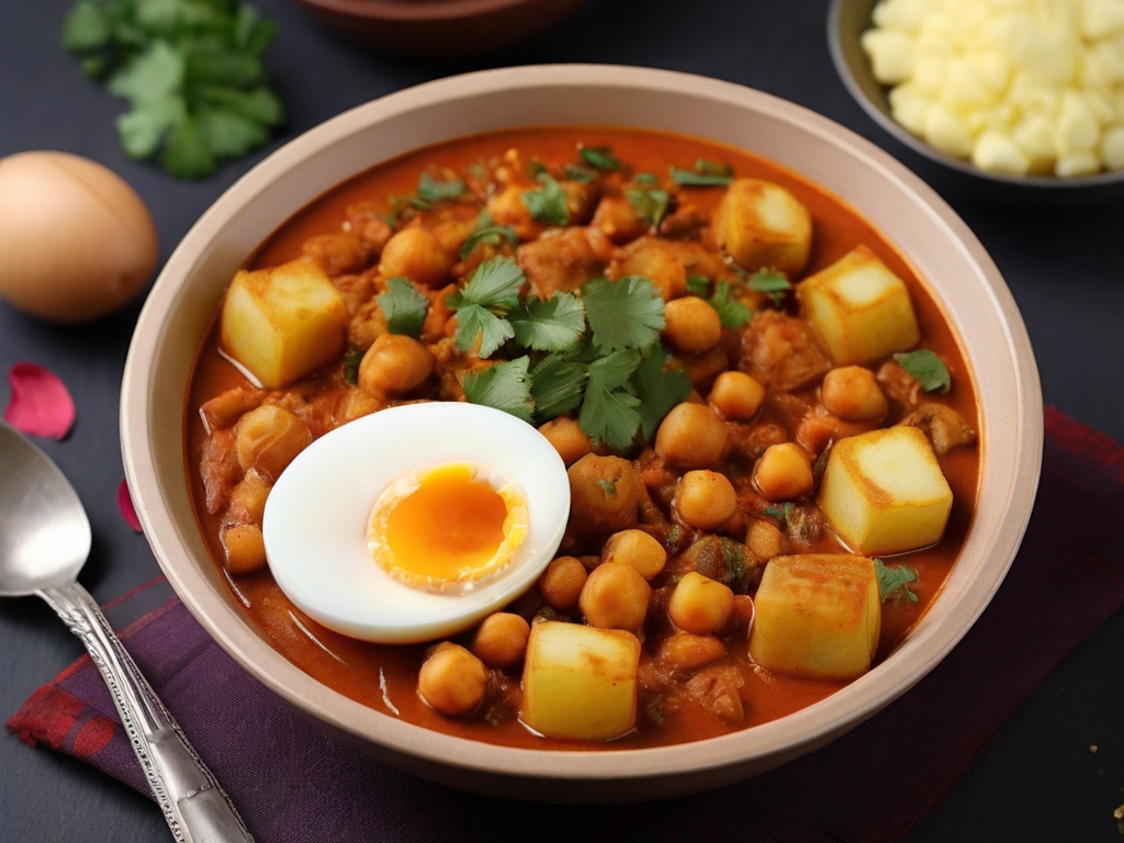 Aloo Choley Masala with Egg

Boiled egg with butter-soft chickpeas and potato cubes simmered in a piquant curry sauce.