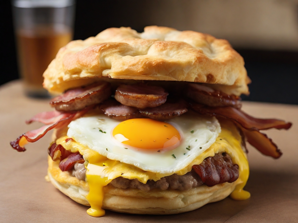 Bacon, Sausage, Egg, and Cheese Biscuit $5.19
