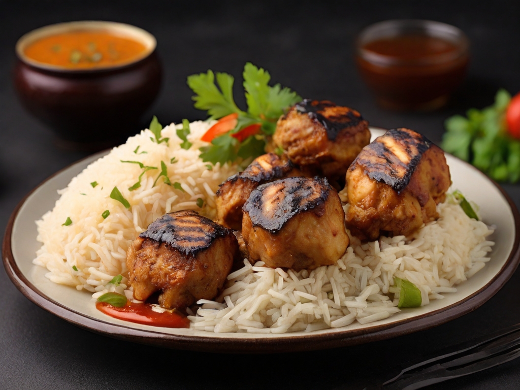 Chicken Kabab Rice Combo

Mixed vegetable rice topped with Chicken Kabab and served with a freshly prepared gravy of your choice.