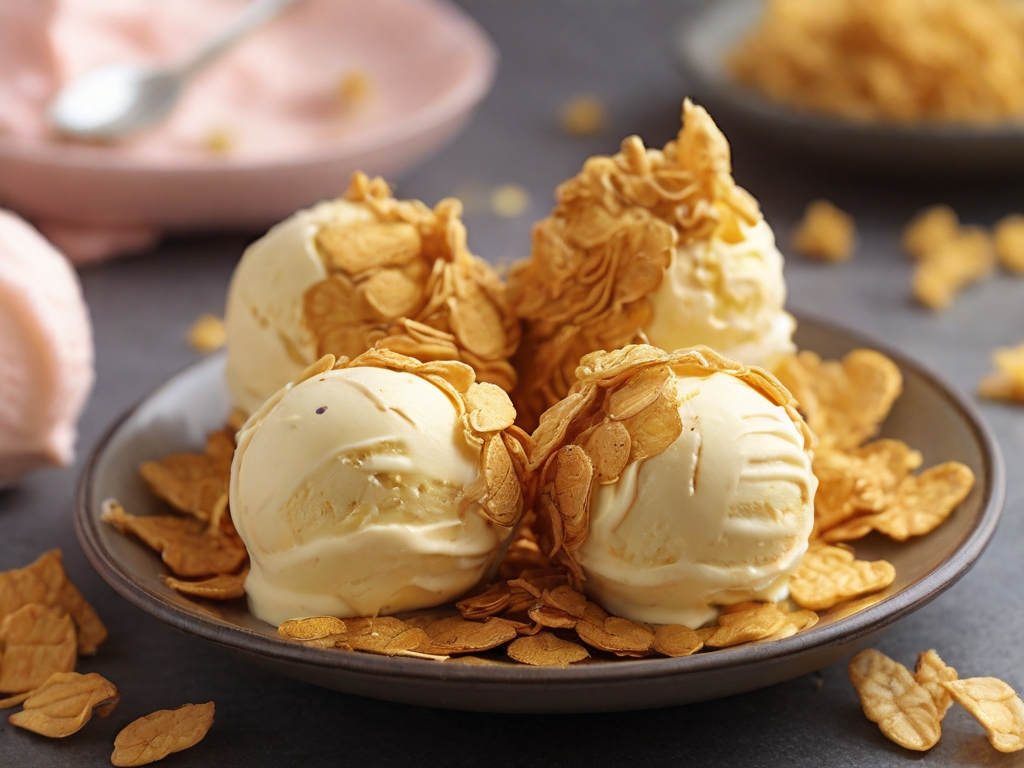 Crunchy Ice Cream

Creamy ice cream rolled in crispy, buttery cornflakes.