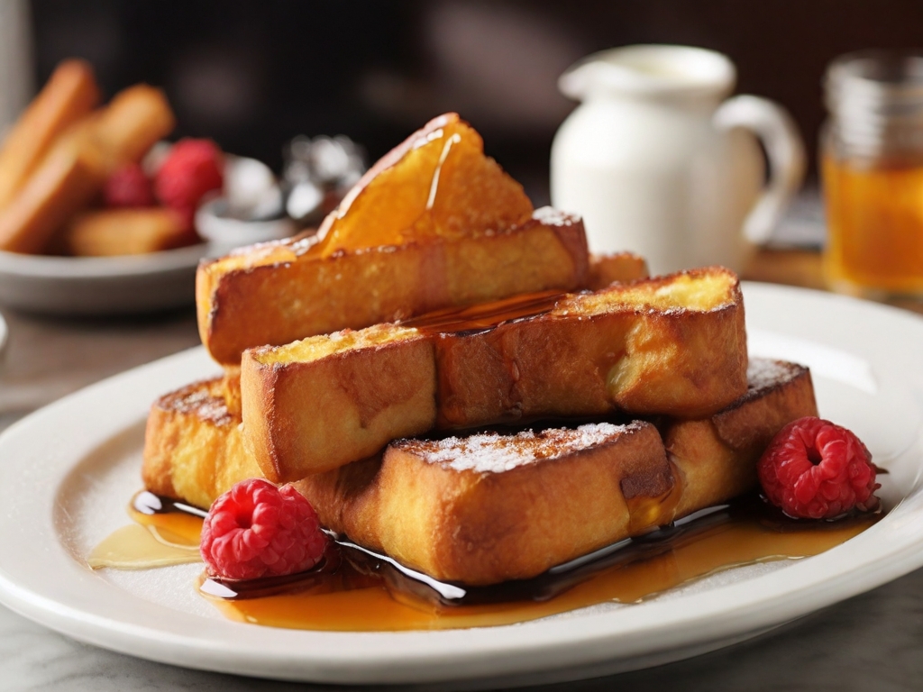 French Toast Sticks (+ Maple Syrup)  $4.69