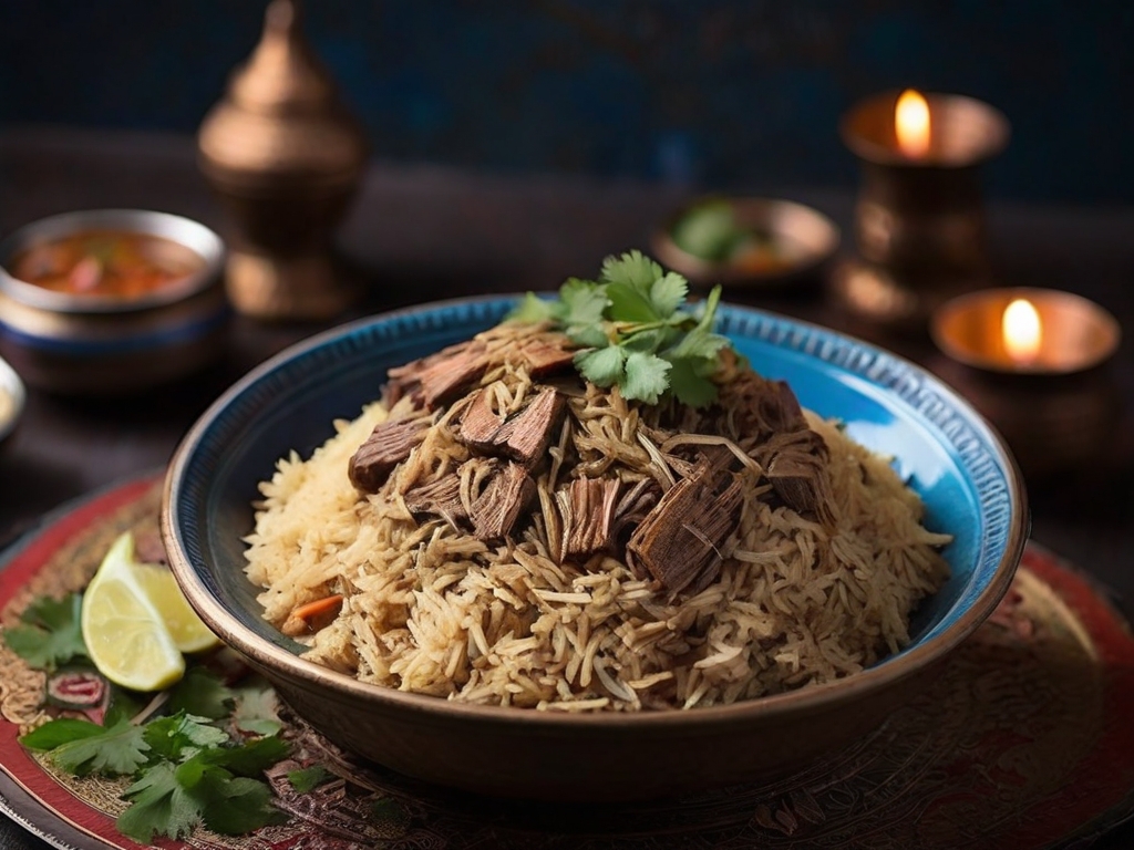Goat Yakhni Pulao (Wednesday Only)

Goat Yakhni Pulao is a classic goat and rice dish with deep but subtle flavors. Long-grain Basmati rice teams up with the choicest…
