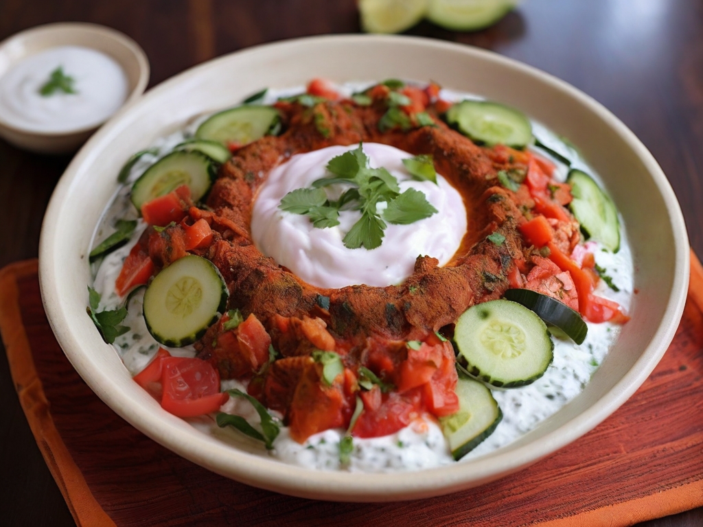 Fresh onions, cucumbers, tomatoes mixed with house spices and yogurt.
