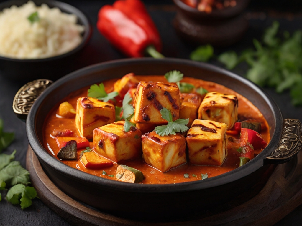 Paneer Tandoori Masala

Homemade cubes of cheese prepared in a rich and spicy curry sauce of roasted onions and bell peppers.