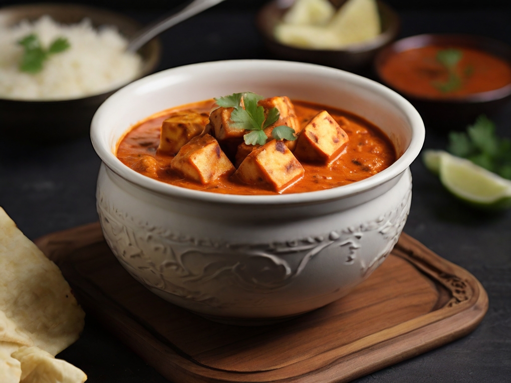 Paneer Tikka Masala

Homemade cubed paneer simmered in a creamy tomato sauce and spices.