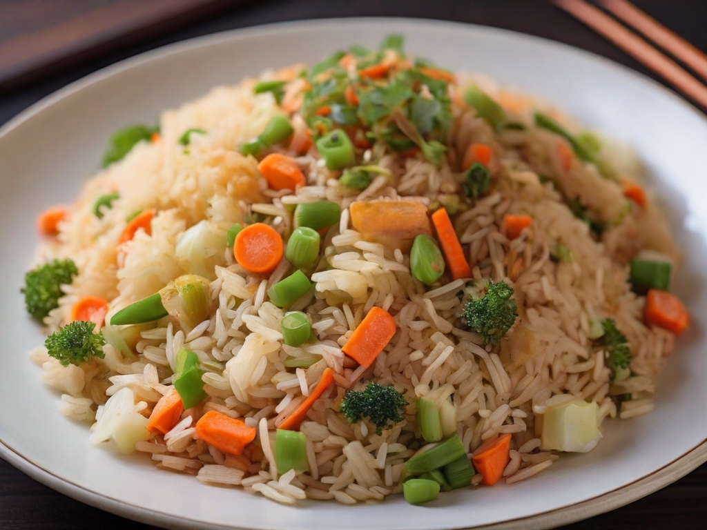 Vegetable Fried Rice

Basmati rice stir-fried with a medley of veggies like carrots, cabbage and green onions seasoned with mild spices