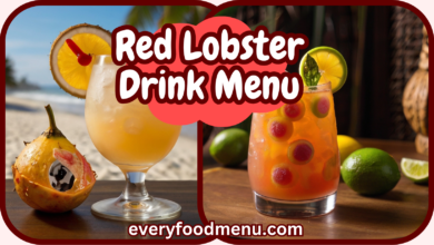 Red Lobster Drink Menu